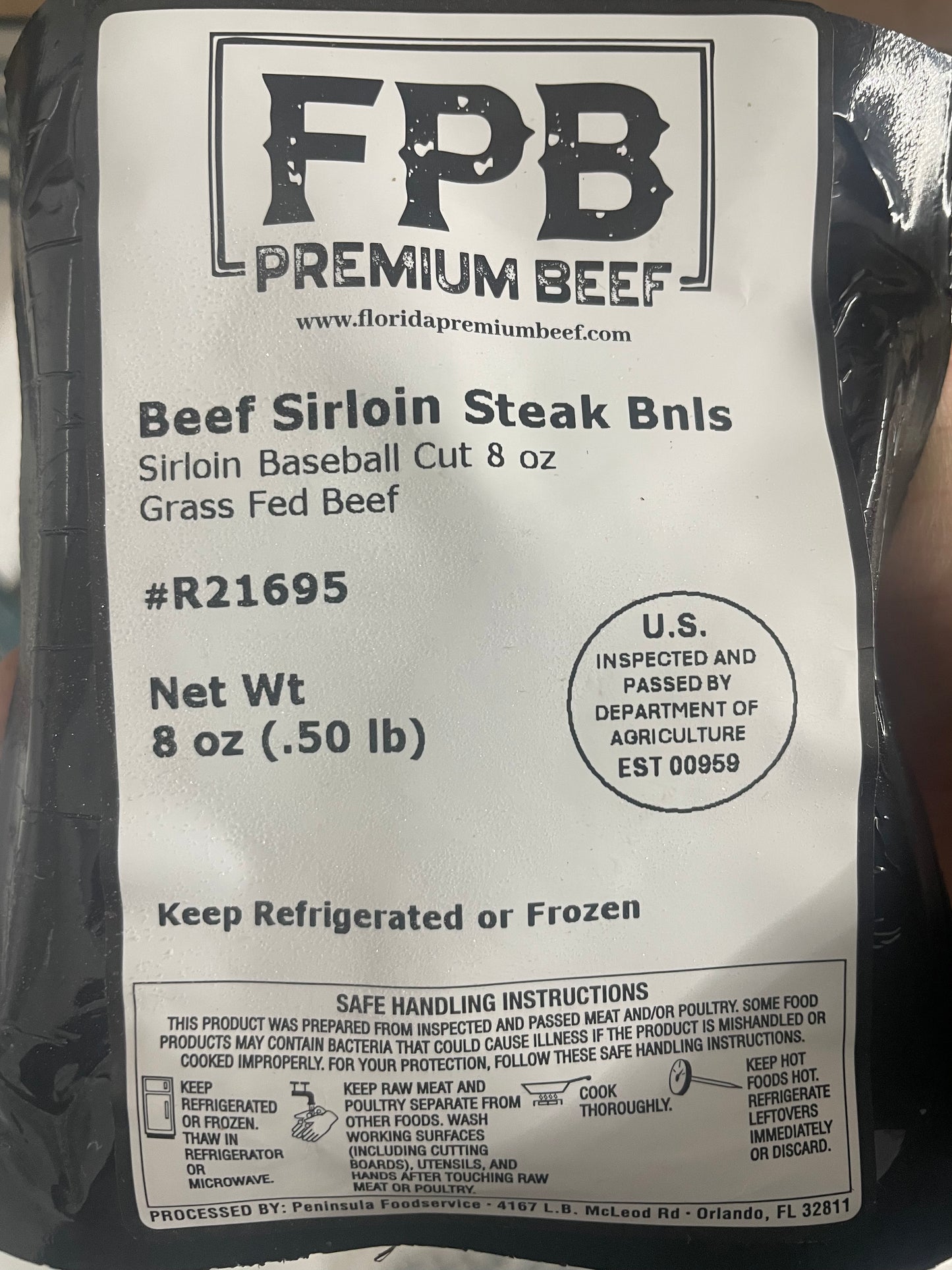 Grassfed Beef Top Sirloin Baseball Cut