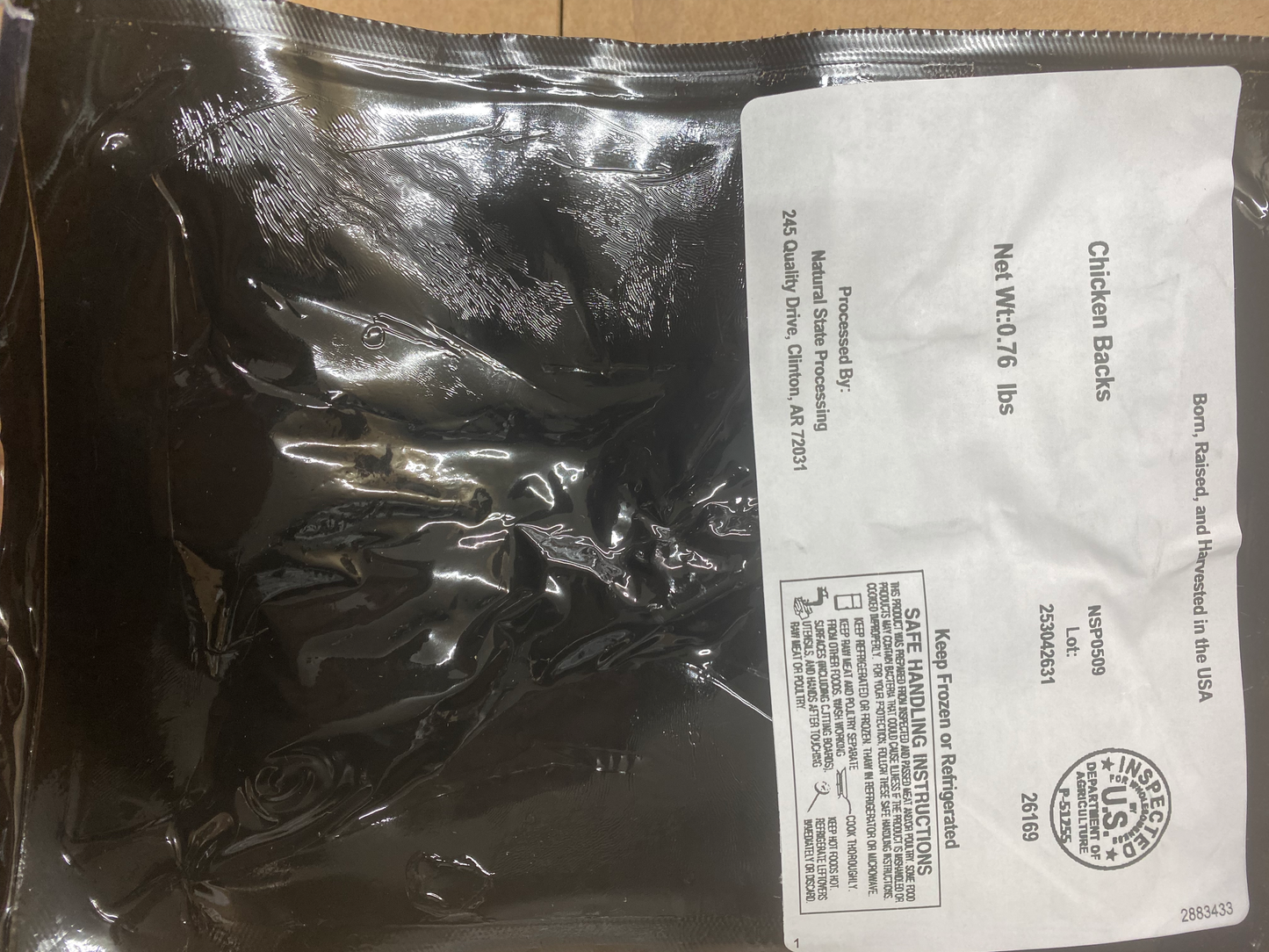 Pastured NON GMO Chicken Backs