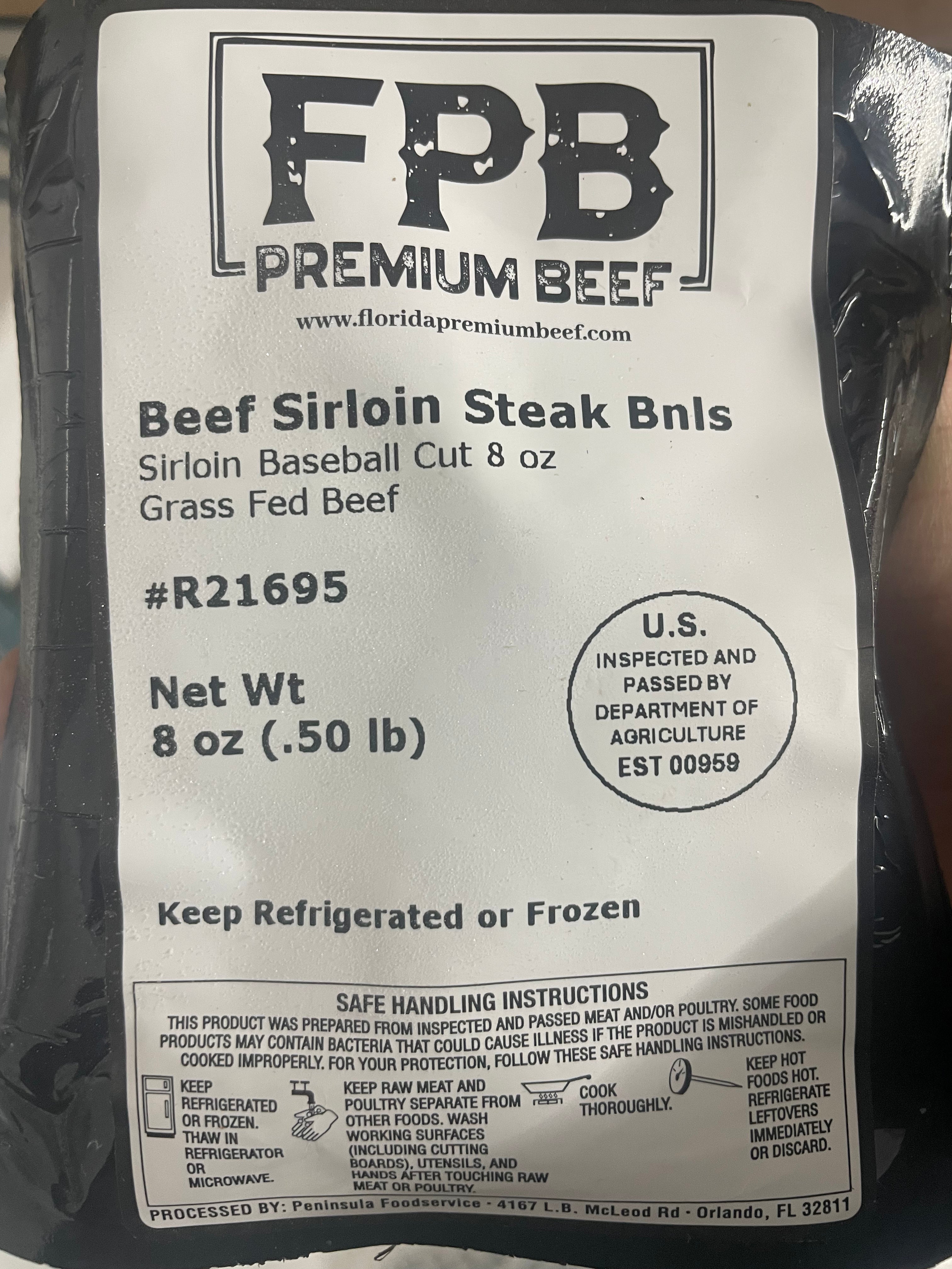 Grassfed Beef Top Sirloin Baseball Cut