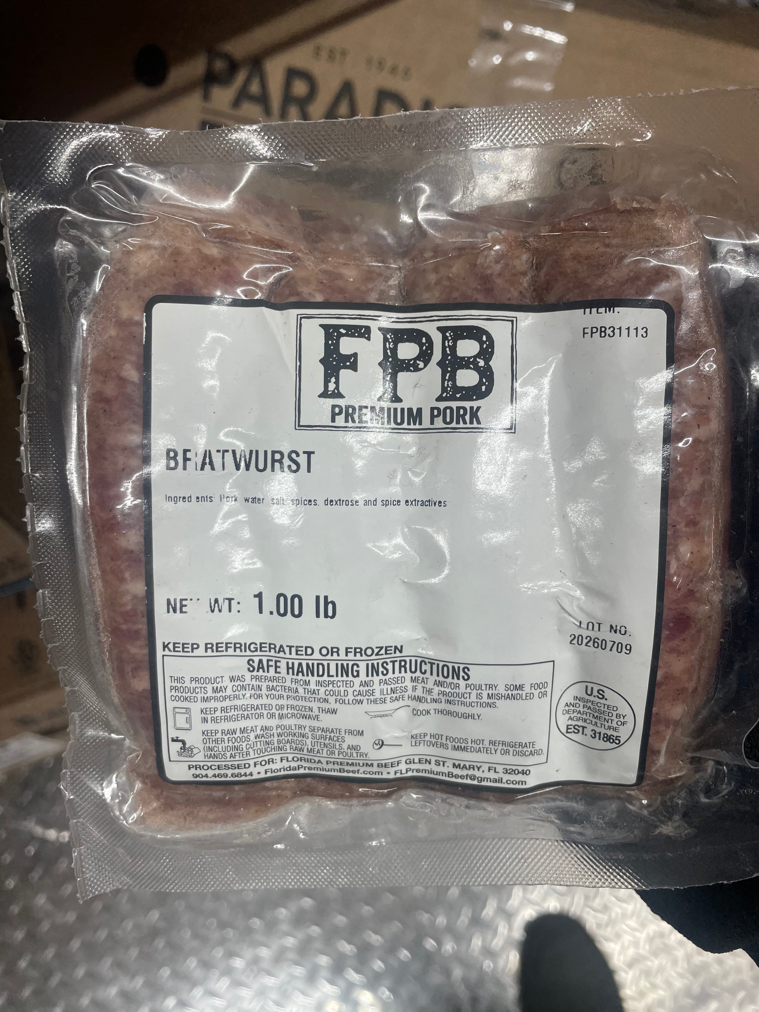 Pastured Pork Bratwurst