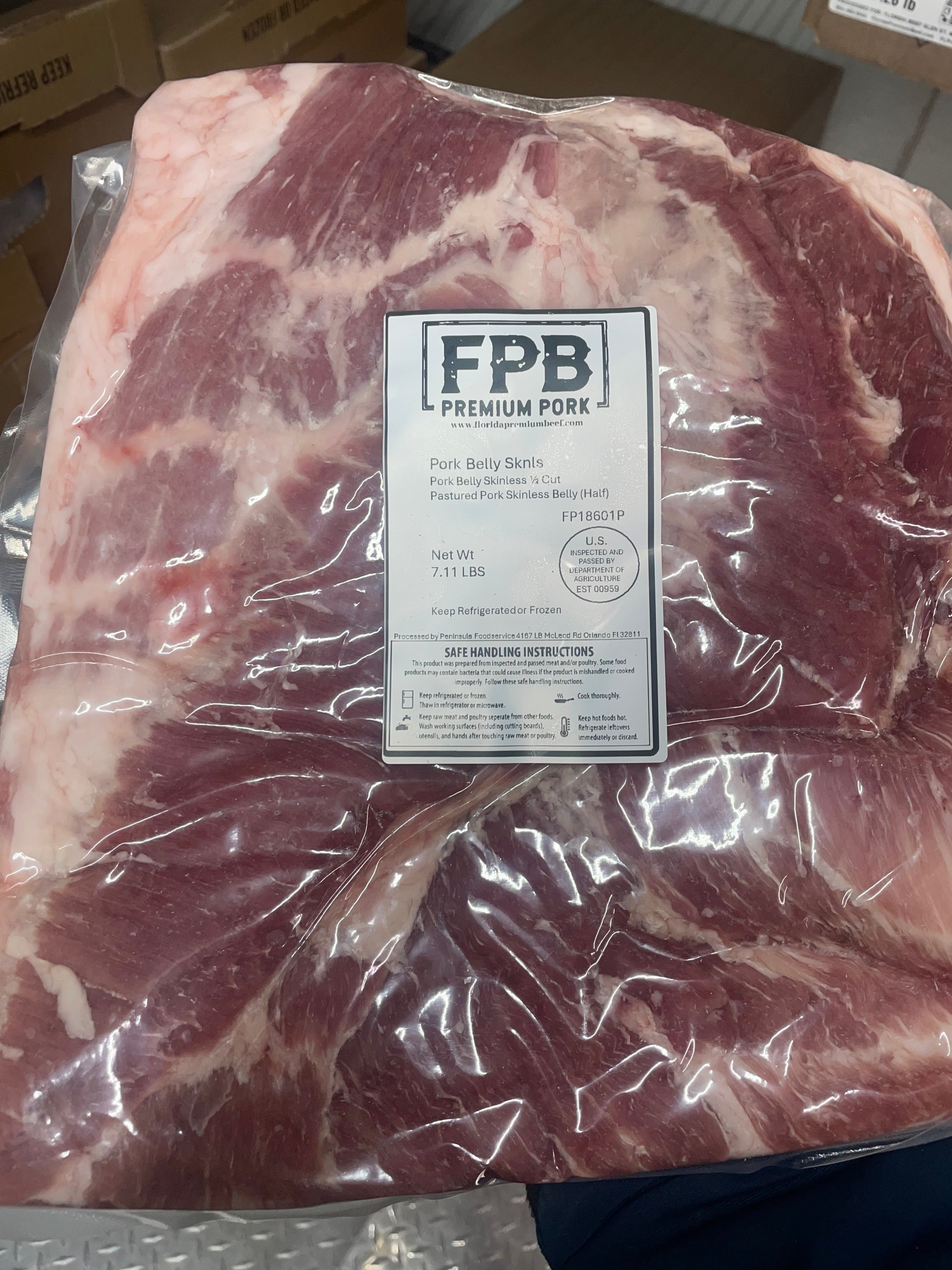 Pastured Pork Skinless Belly (Half)